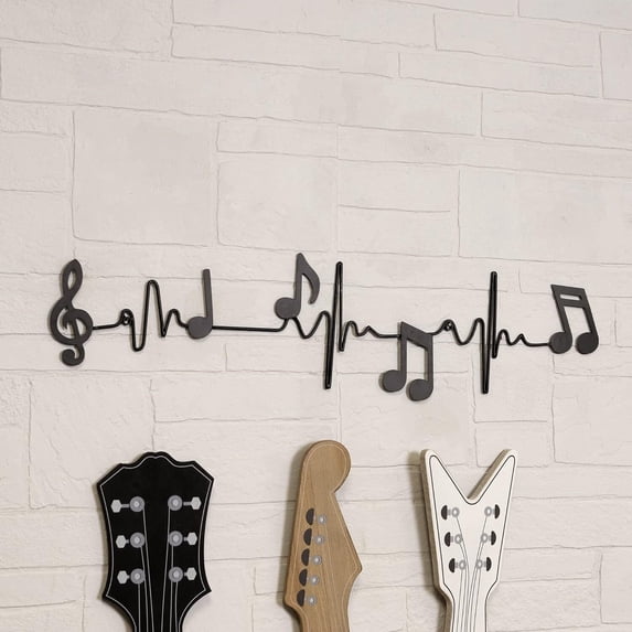 Stratton Home Decor Musical Sound Wave with Notes Metal Wall Decor
