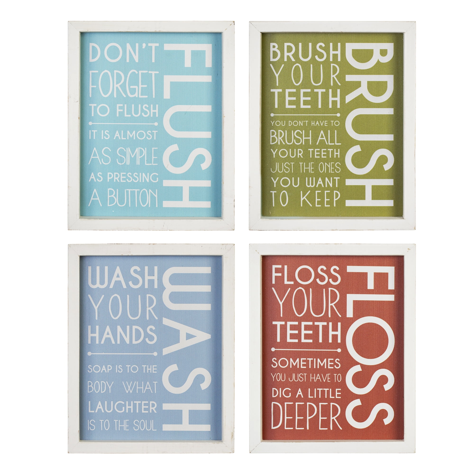 Stratton Home Decor Set of 4 Bathroom Wall Art - Walmart.com
