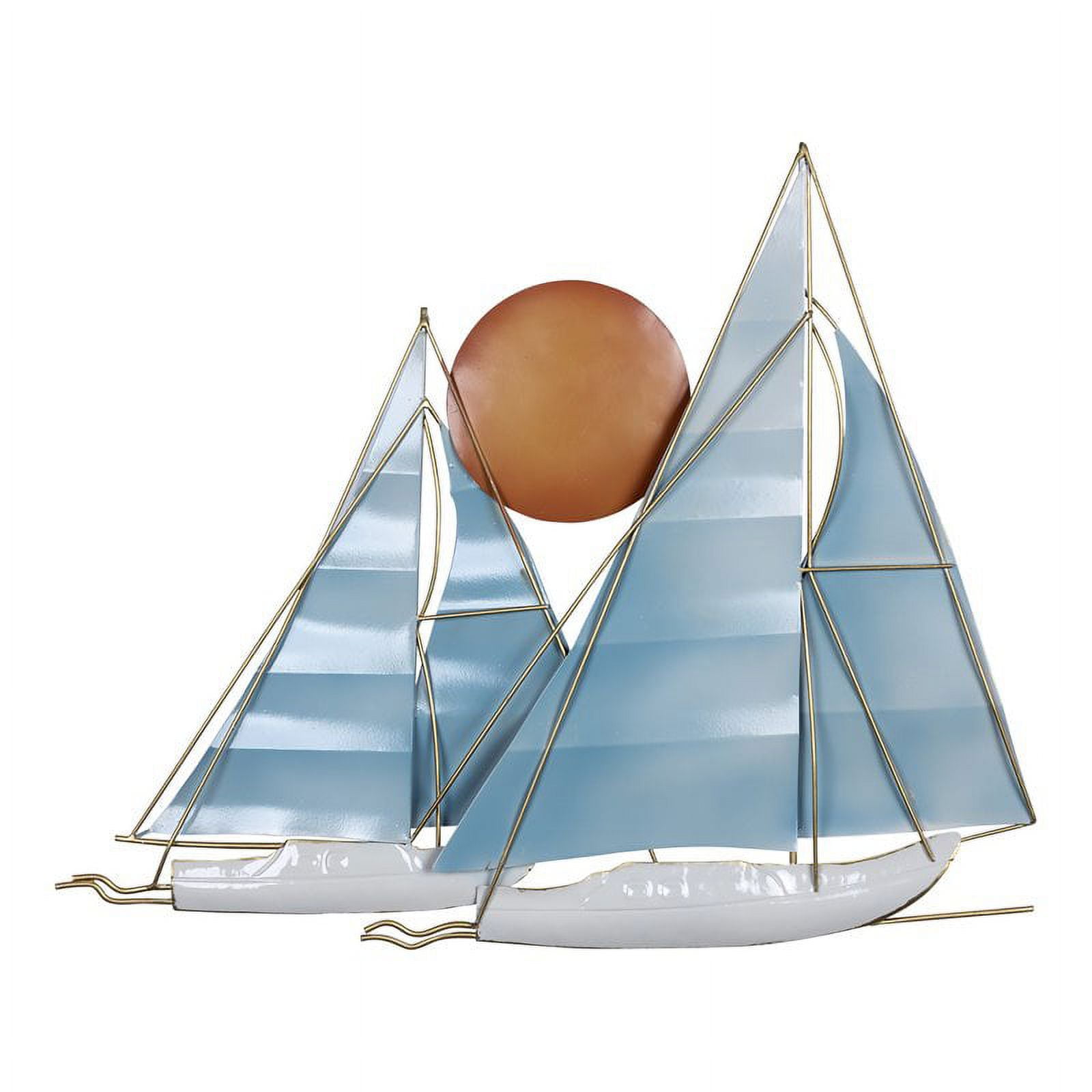 Stratton Home Decor Sunset Sail Metal Centerpiece Wall Decor in Blue