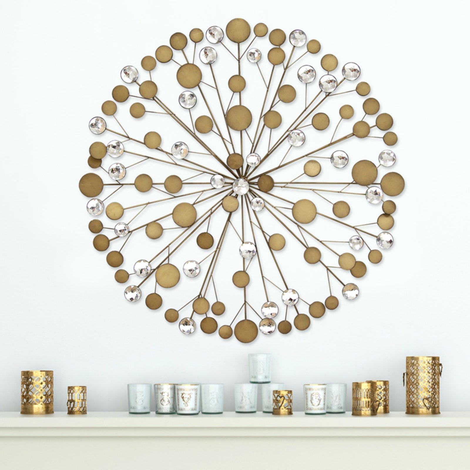 Stratton Home Decor Taupe Acrylic Burst Wall Decor