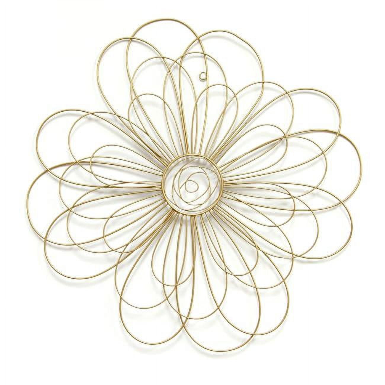 Stratton Home Decor Wire Flower Wall Decor in Gold
