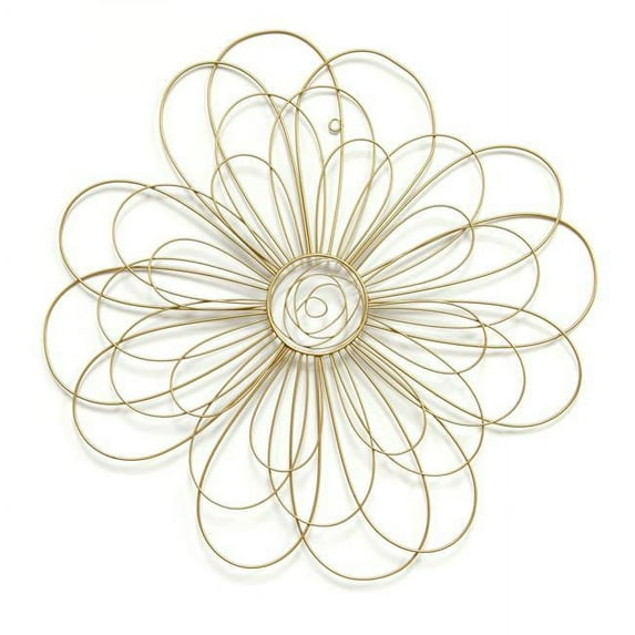 Stratton Home Decor Wire Flower Wall Decor in Gold
