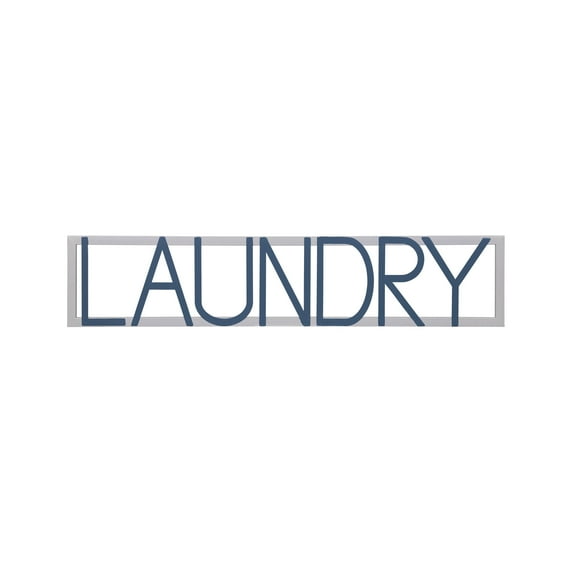 Stratton Home Oversized Laundry Metal Wall Decor With Blue Finish S43968