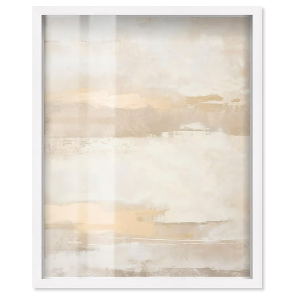 Stratum Haze III Shadowbox Print Minimalist Art by Art Remedy, White Frame, 16 x 20