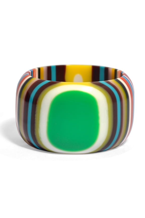 Women's Resin Bangle Bracelet, Nebula Stratum Design, Satin Finish