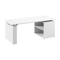thumbnail image 1 of Stratus 72W x 30D Standing Desk with Bookcase in White - Engineered Wood, 1 of 8