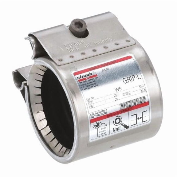 2 in 316 Stainless Steel Grip L Pipe Coupling, Polished Finish, Axial Movement, EPDM Seal