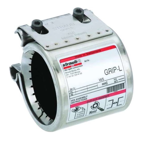 Straub Grip Pipe Coupling,4"Pipe,w/ Insert G20901-SI