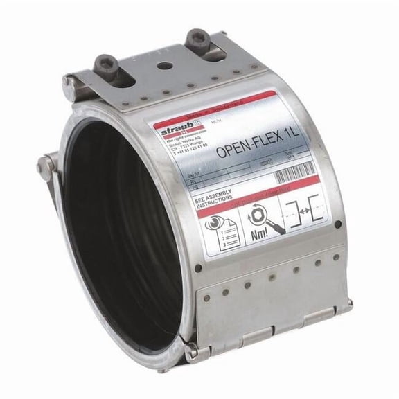1-1/2 in 304 Stainless Steel Open-Flex Coupling, Axial Movement, EPDM Seal, 3 in Length