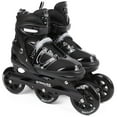 thumbnail image 1 of Strauss Trinity Adjustable Size Inline Skates | Skating Shoes For Boys & Girls | 3 Wheels |beginner-friendly Skating Shoe | Adjustable Roller Blades | Enhanced Stability And Support| Size M,(Black), 1 of 1