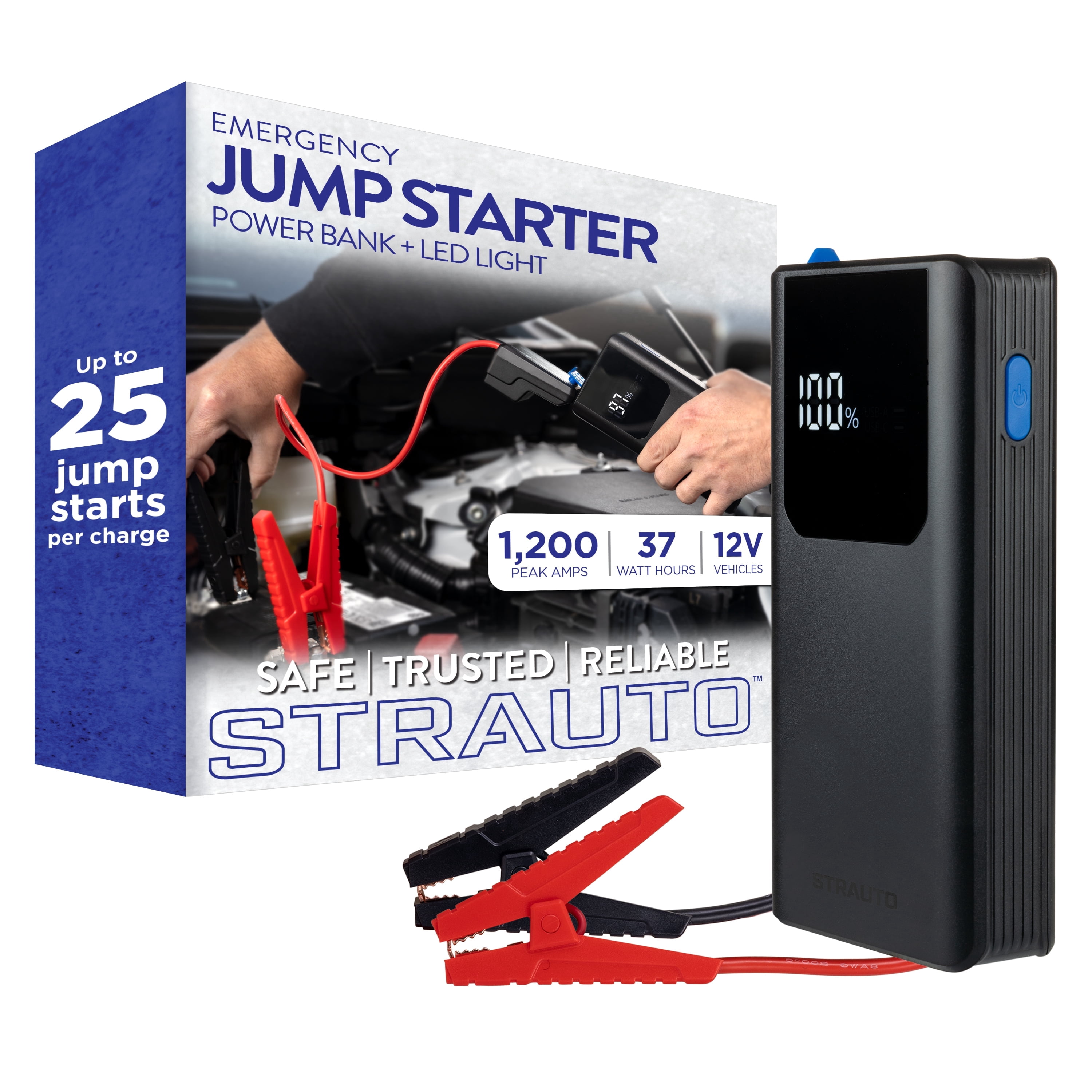 Strauto Emergency Jump Starter, 5V/2A, 12V Vehicle Batteries