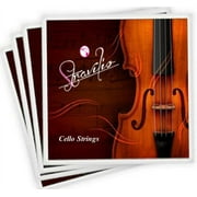 Stravilio Full Set of Cello Strings, Size 4/4 and 3/4 Cello Strings, Steel Core with Alloy