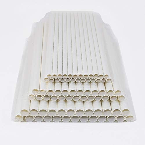 Straw 10mm White Fat Straw for Bubble Tea (Pack of 50 Straw) - Eco-Friendly, Biodegradable, Sustainable & Disposable Boba Straws for Bubble Tea & Thick Shake ,