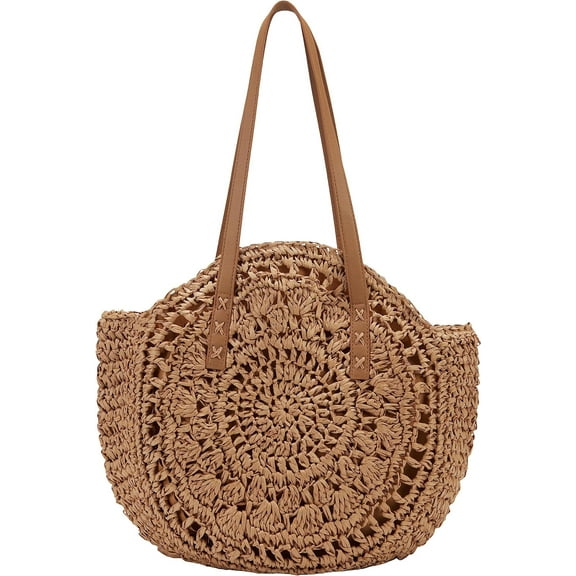 Straw Bag Woven Beach Bag Large Boho Handbag Summer Tote Bag Rattan Shoulder Bag for Women