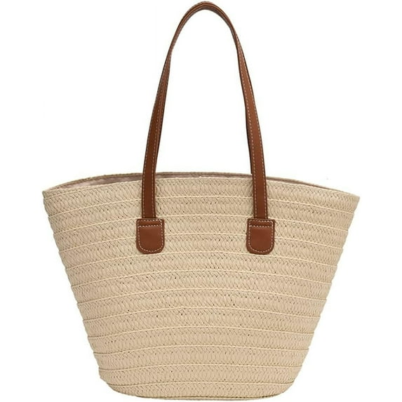 Straw Bag for Women Summer Beach Bag Soft Woven Tote Bag Straw Purse Handmade Beach Bag Woven Shoulder Bag