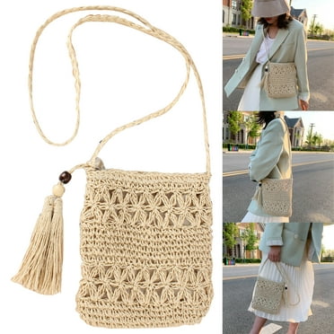 Straw Bags For Women, Summer Beach Straw Bags Mini Straw Handbags With ...
