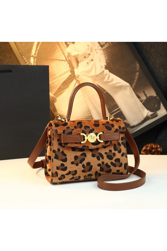 New Crocodile Pattern Leopard Print Leather Women Handbags Small Square Bag Shoulder Crossbody Genuine Leather Women's Bags