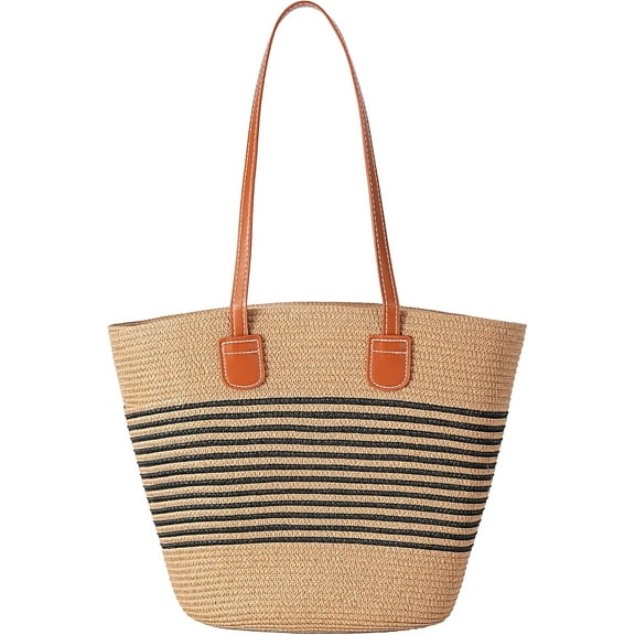Straw Bags for Women, Straw Beach Bags for Women Beach Tote Bag Summer Woven Shoulder Handbags for Vacation Holiday