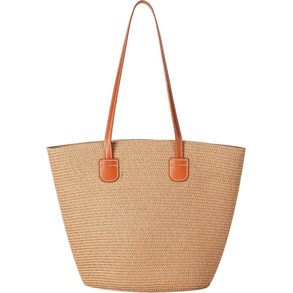 Straw Bags for Women, Straw Beach Bags for Women Beach Tote Bag Summer Woven Shoulder Handbags for Vacation Holiday