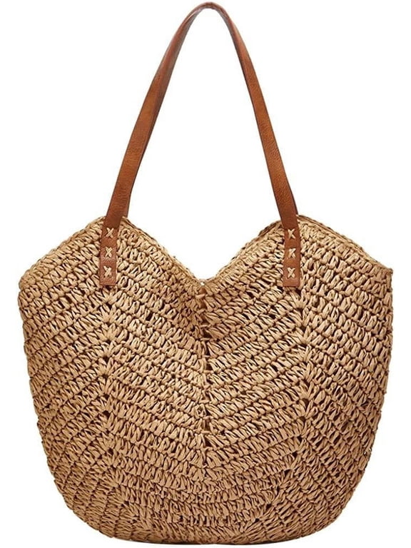 Straw Bags for Women - Summer Beach Woven Tote Hobo Handbag Casual Straw Shoulder Bags for Travel Vacation