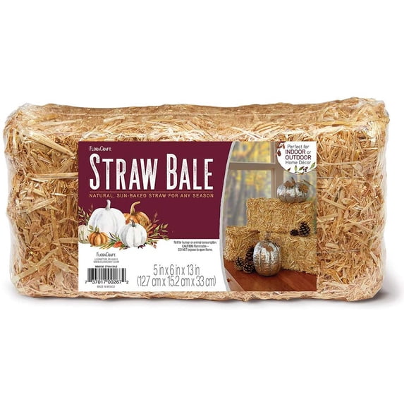 Straw Bale 6" x 5" x 13" - Natural