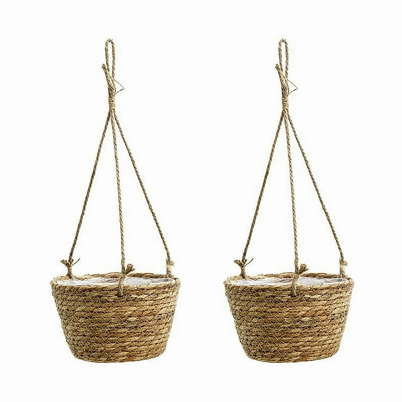 Straw Basket Flowerpot, Balcony Creativedecoration Planting Radish Hanging Basin, Hanging Woven Flower Basket,