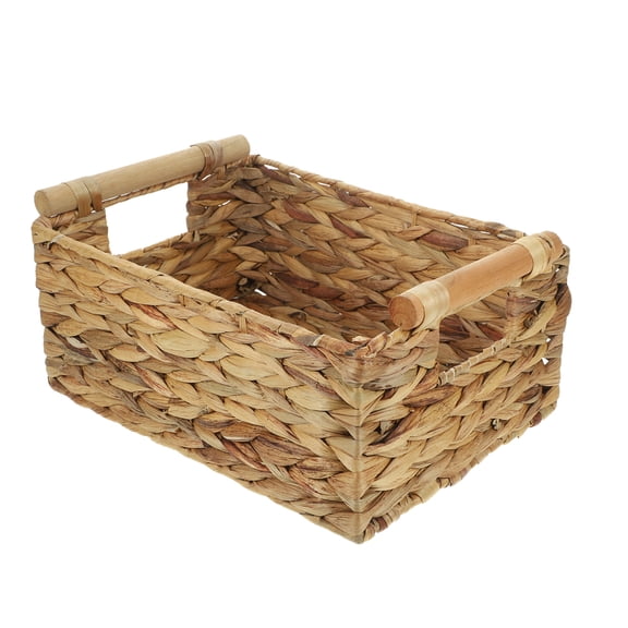 Straw Basket Woven Sundries Basket Portable Woven Basket Desktop Sundries Holder