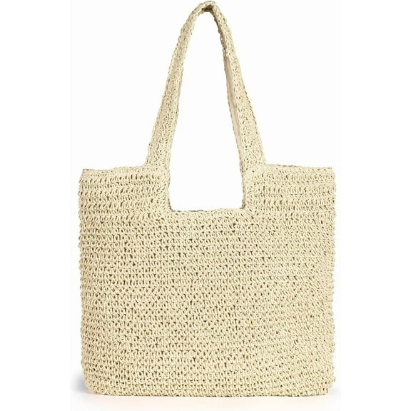 Straw Beach Bag, Women Tote Bag Woven Shoulder Bag, Handmade Large Summer Handbag Hobo Bag for Beach Picnic Vacation