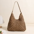 thumbnail image 1 of Straw Beach Bag for Women Summer Woven Beach Tote Bag Shoulder Handbags Boho Bag, (Brown) 14.96x10.63", 1 of 8