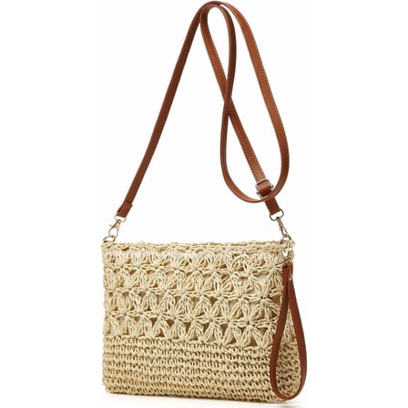Straw Beach Bags For Women Rattan Purses Summer Straw Handwoven Bag Raffia Handbag Shoulder Bag Cross-body Square Bag