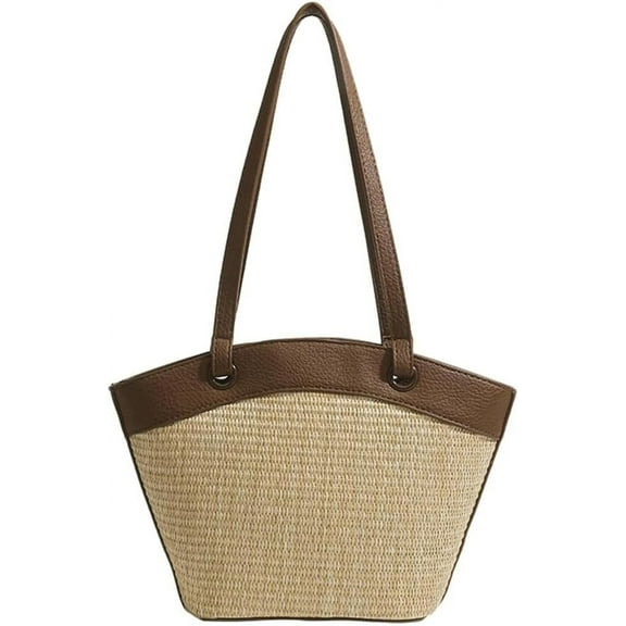 Straw Beach Bags For Women Small Straw Tote Bag Rattan Purse Summer Straw Handmade Bag Raffia Handbag Purse Shoulder Bag