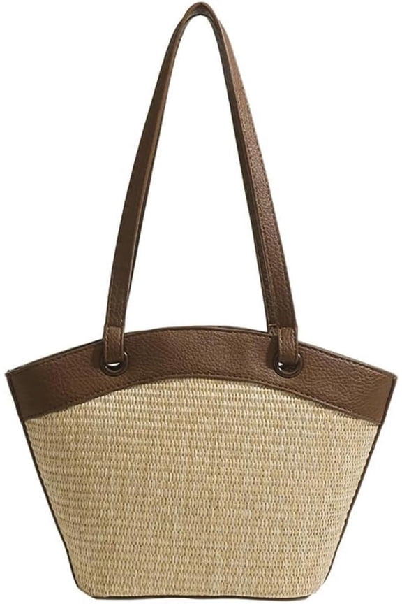 Straw Beach Bags For Women Small Straw Tote Bag Rattan Purse Summer Straw Handmade Bag Raffia Handbag Purse Shoulder Bag
