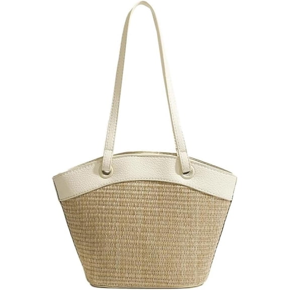 Straw Beach Bags For Women Small Straw Tote Bag Rattan Purse Summer Straw Handmade Bag Raffia Handbag Purse Shoulder Bag