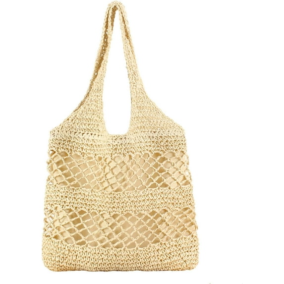Straw Beach Bags, Women'S Handbags Woven Bags, Handmade Summer Beach Bags Beach Picnic Vacation Straw Handbags