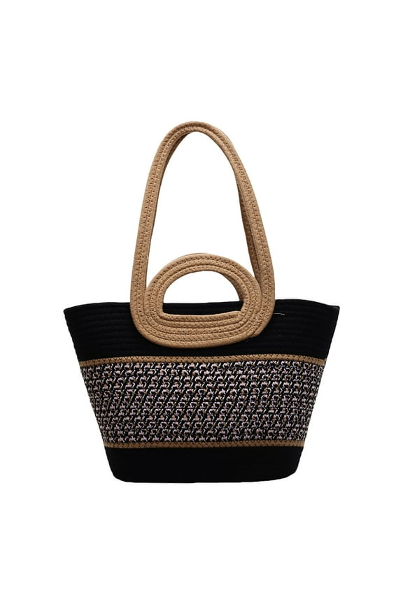 Straw Beach Bags for Women 2025 Vacation Summer Woven Shoulder Tote Purse Top Handle Handbags