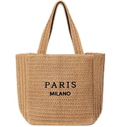 Straw Beach Bags for Women Large Beach Bag Summer Woven Tote Bag Travel Shoulder Handbags for Holiday