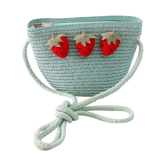 Straw Beach Crossbody Bag for Women Small Cute Strawberry Summer Rattan Woven Shoulder Purse Tote Bags