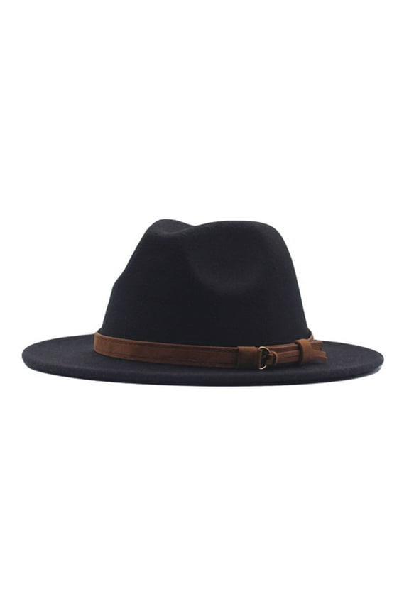 Straw Beach Hats For Women Classic Wide Floppy Panama Hat Belt Buckle Wool Fedora Hat Cowboy Hat Men White Straw