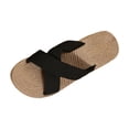 thumbnail image 1 of Straw Beach Sandals Summer Strap Slides Slingback Open Toe Flats Woven Outdoor Sandals for Women, 1 of 9