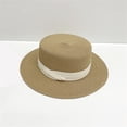 thumbnail image 1 of Straw Beach Sun Hat, Wide Brim Panama Hat for Women and Men, Summer UV Protection Boater Hat for Vacation, Travel, Garden Party, and Outdoor Activities Khaki, 1 of 4