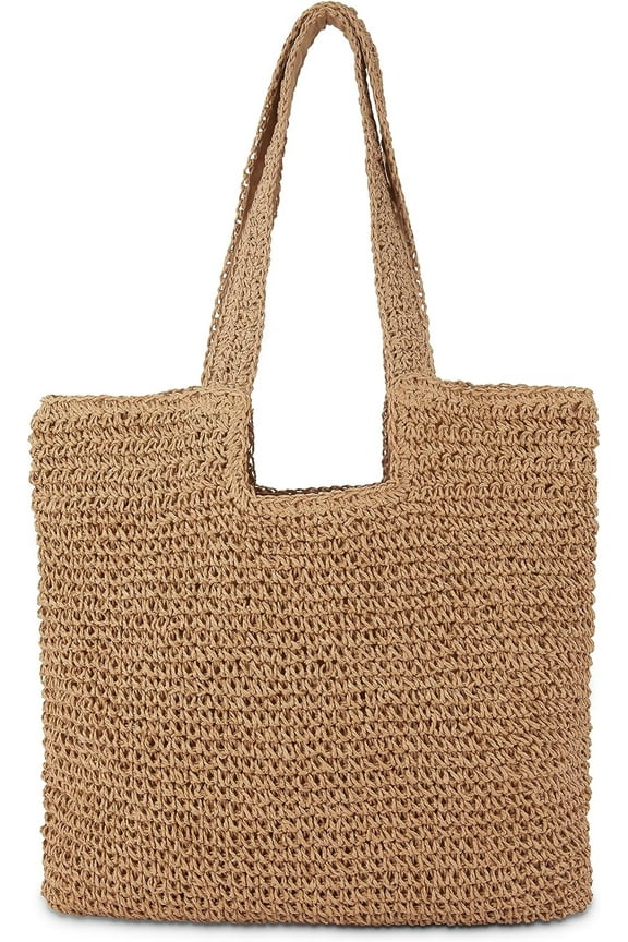 Straw Beach Tote Bag: Large Summer Boho Woven Bags - Rattan Handmade Shoulder Handbags for Women