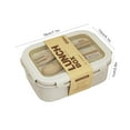 thumbnail image 1 of Straw Bento Box Japanese Style Lunch Container Microwave Safe Plastic Lunch Box with Fork and Spoon Portable Office Lunchware, 1 of 9