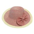 thumbnail image 1 of Straw Big Rim Hat w/ Bow - Pink - HT-M15PK, 1 of 4