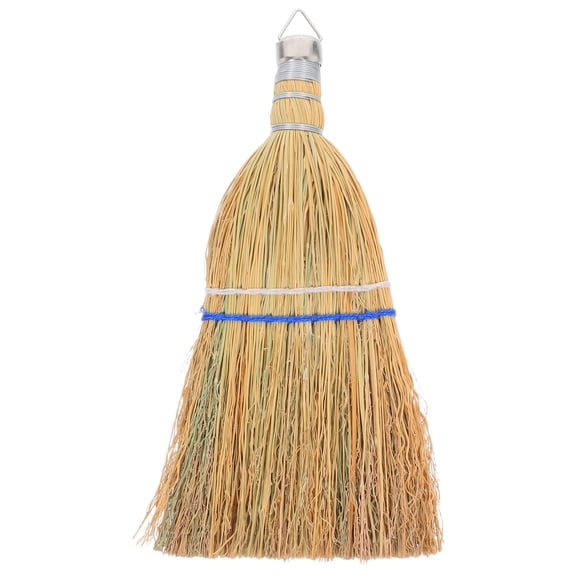 Straw Whisk Broom for Yard, Patio, Driveway & Street Cleaning - Handheld Sweeping Brush with Hanger for Outdoor and Camping Use