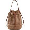 thumbnail image 1 of Straw Bucket Bag for Women, Summer Woven Beach Bag Drawstring Hobo Bucket Purses Handbag for Vacation, 1 of 8