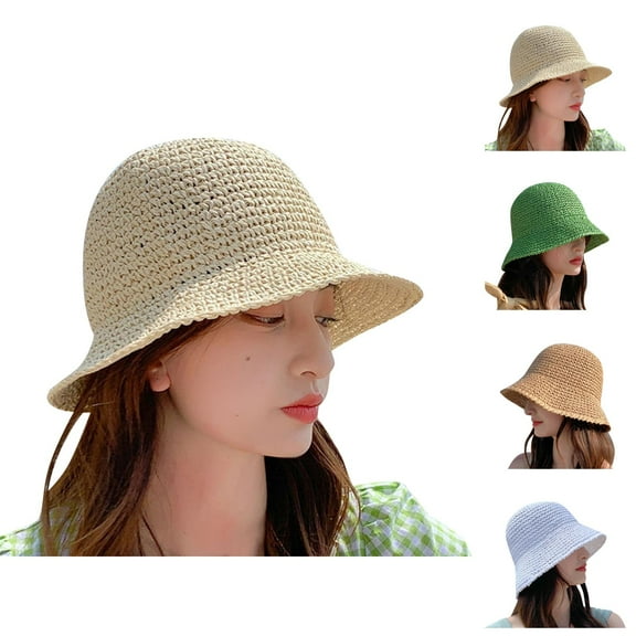 Straw Bucket Hat Men - Wide Brim Sun Hat Beach Gardening Womens Criss Ponytail Hat Baseball Cap High Messy Bun Ponycap Hats Quick Drying Hat