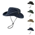 thumbnail image 1 of Straw Bucket Hat Women - Y2K Style Beach Hat Packable Summer Breathable Wide Brim Boonie Hat Outdoor Mesh Cap For Travel Fishing, 1 of 3