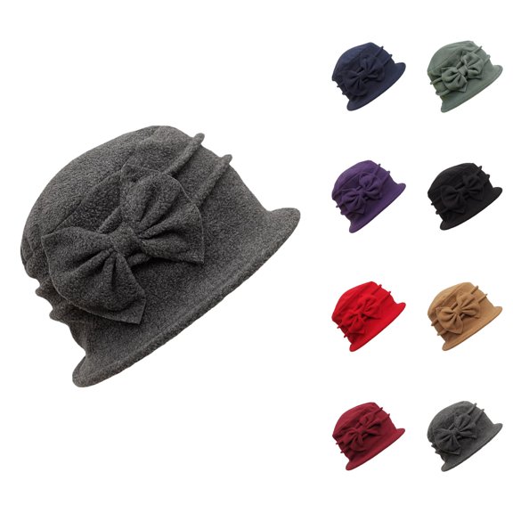Straw Bucket Hats for Men - Wide Brim Sun Hat Beach Gardening Women’s Double Layer Bucket Hat Thick Autumn Winter Warm Hat With Elegant Bow Korean And European Style