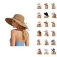 thumbnail image 1 of Straw Bucket Hats for Women Summer Wide Brim Beach Sun Hat Fisherman Hat with Bow Tie, 1 of 8