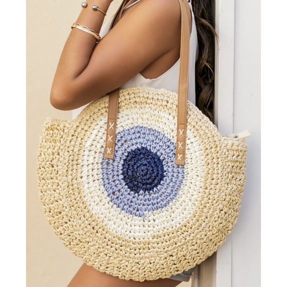 Straw Circle Tote